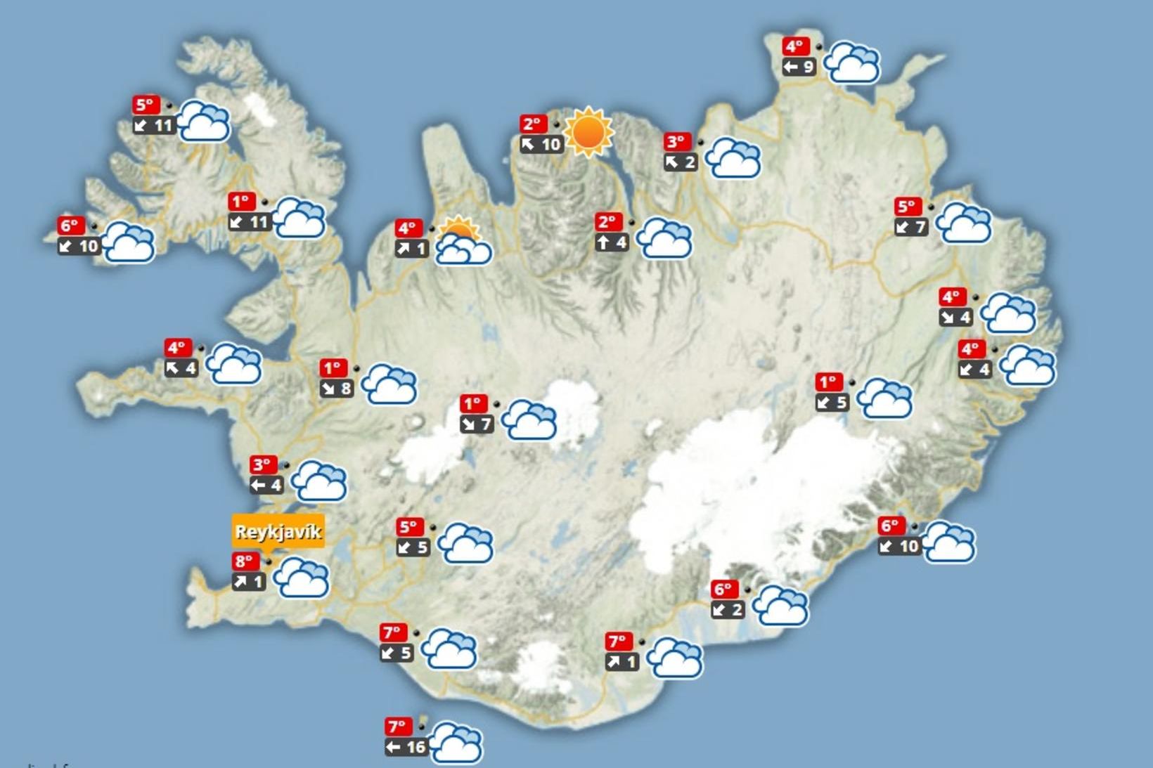 Spákortið í hádeginu.