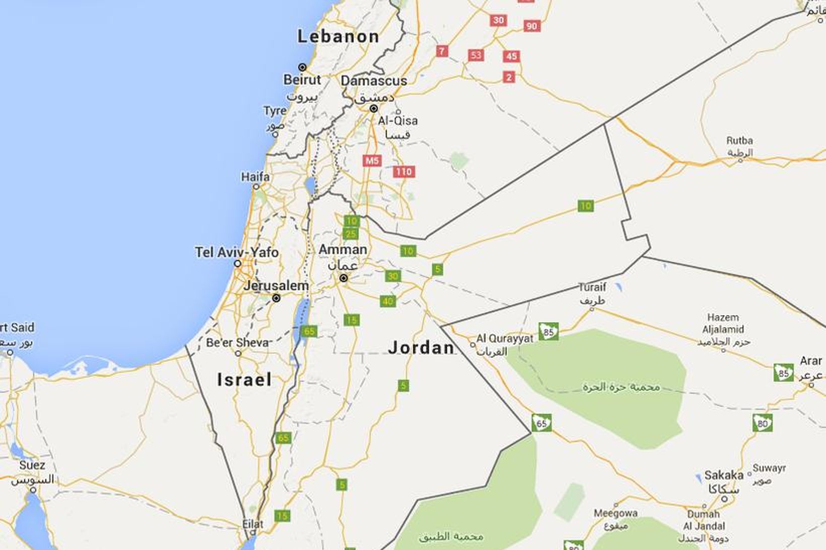 Ísrael á Google Maps. Á korti Typo er Ísrael hvergi …