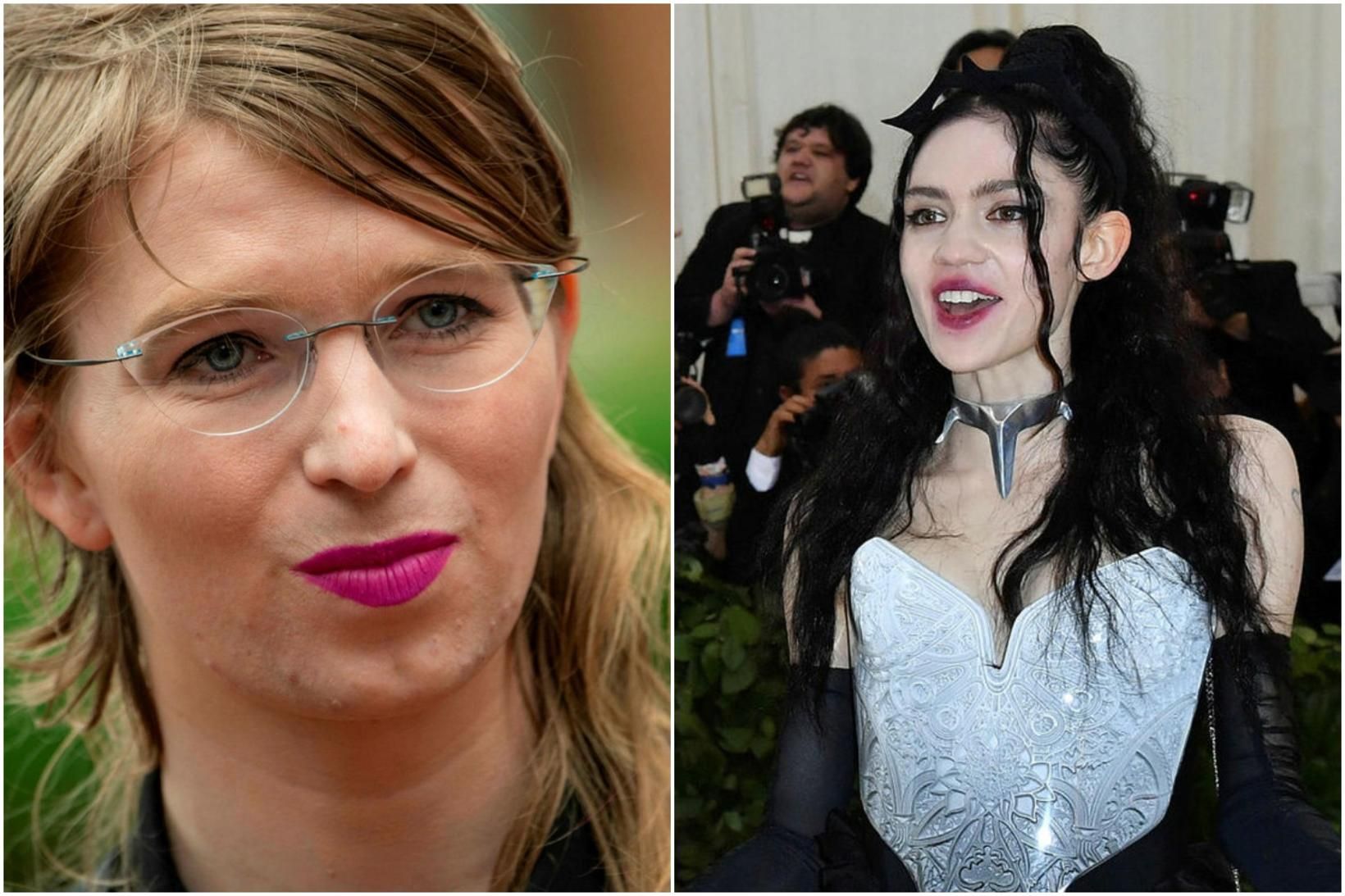 Chelsea Manning og Grimes eru hættar saman.