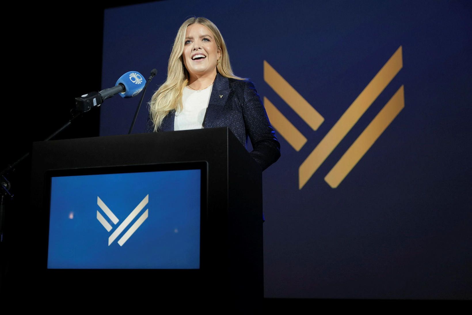 Áslaug Arna Sigurbjörnsdóttir á fundi í Sjálf­stæðissaln­um við Aust­ur­völl í …