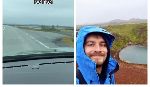 Gerir grín að íslenska veðrinu á TikTok