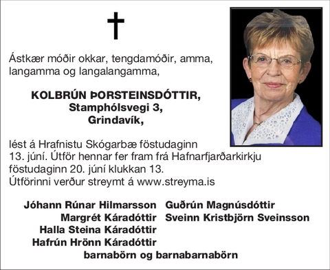 Kolbrún Þorsteinsdóttir,