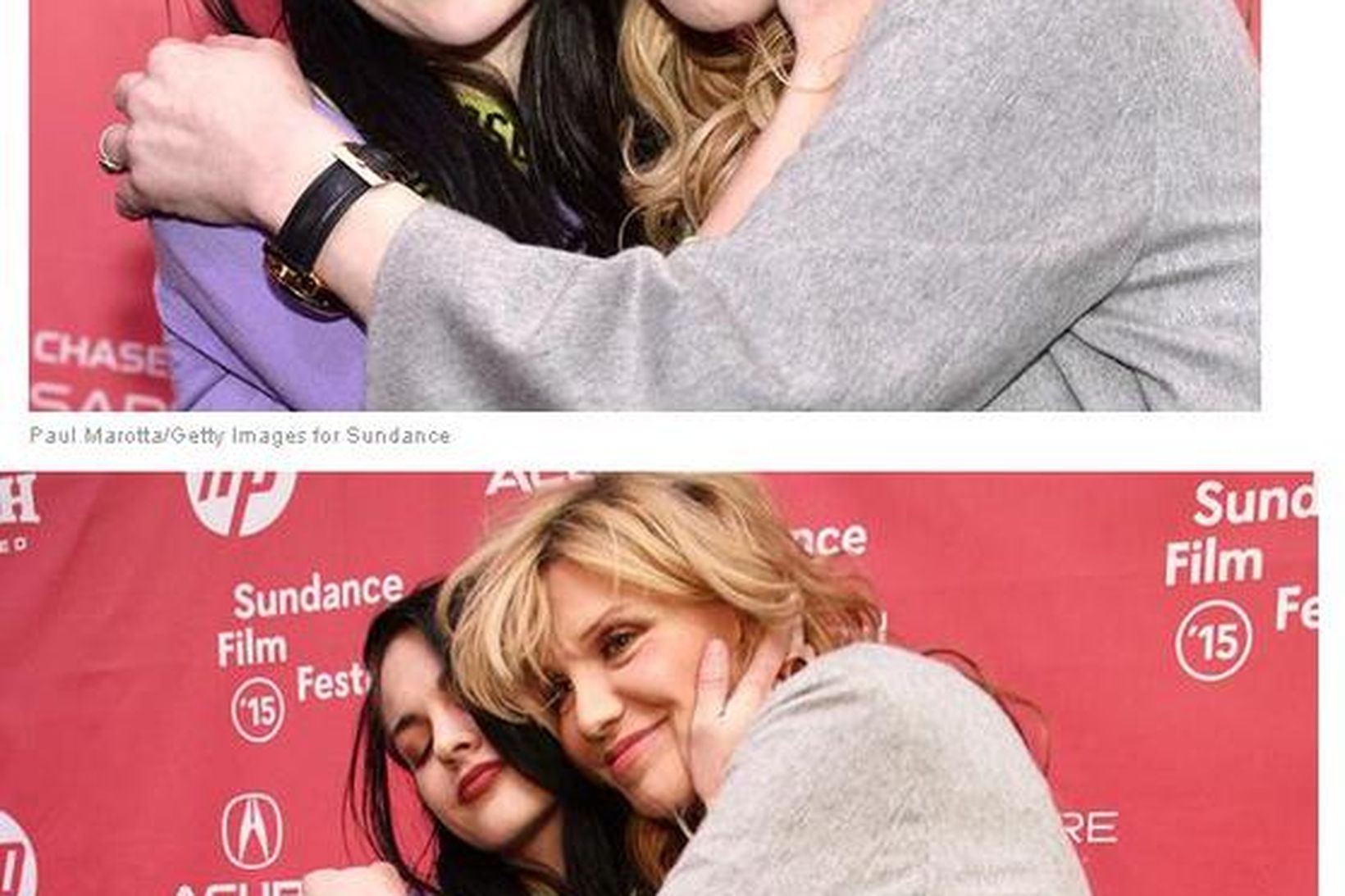 Courtney Love og dóttir hennar, Frances Bean Cobain. Skjáskot af …