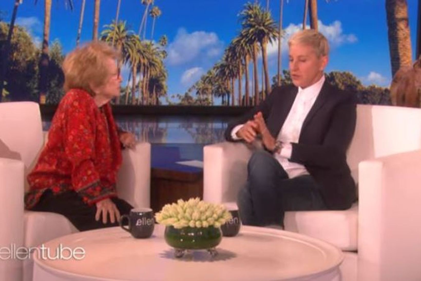 Dr. Ruth kennir þáttastjórnandanum Ellen DeGeneres að tala um kynlíf …
