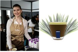 Ragnheiður Skúladóttir afhjúpar uppskriftina að nýja kaffidrykknum sem var frumsýndur á DesignTalks í Hörpu í …