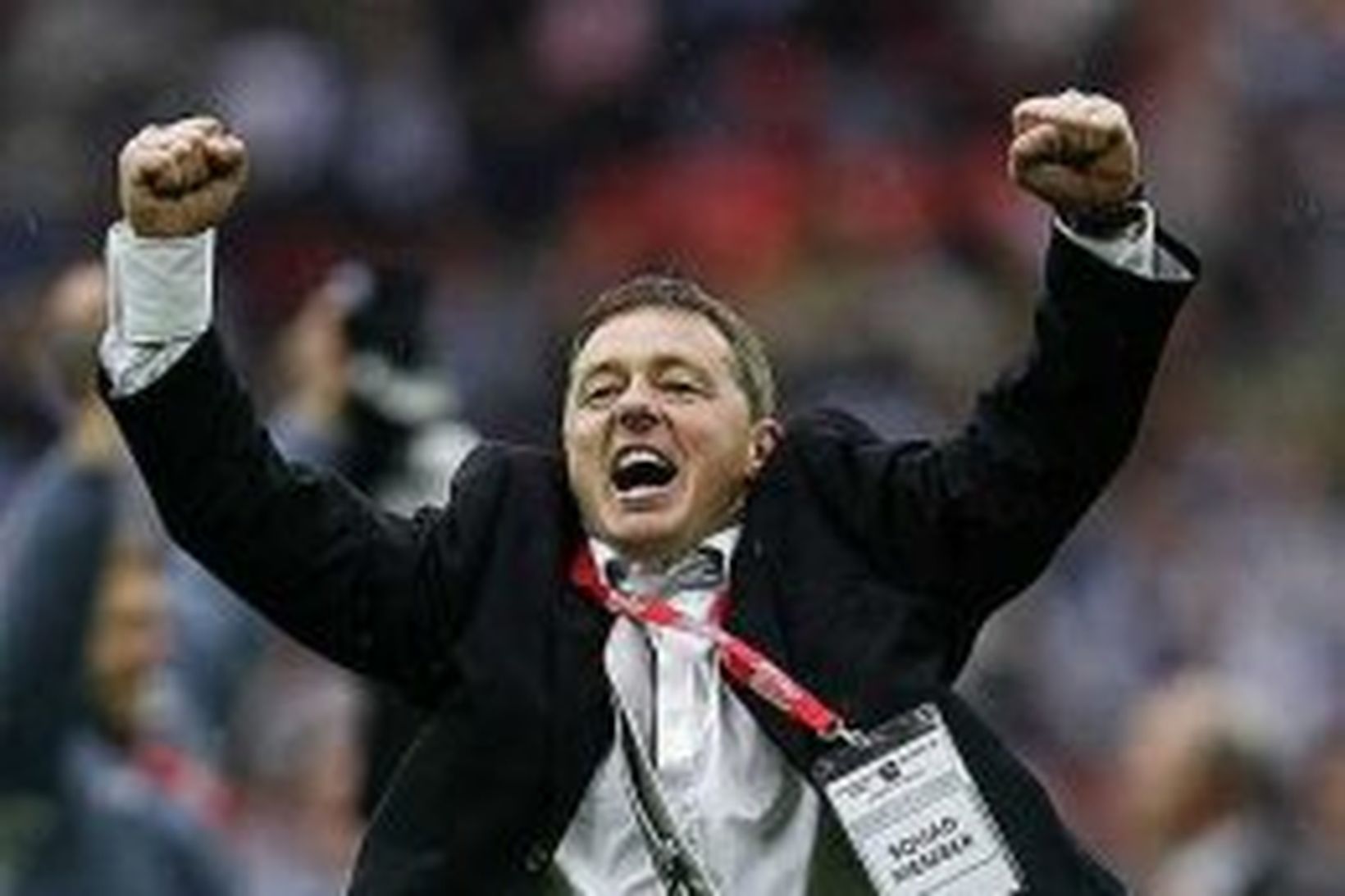 Billy Davies fagnar sæti Derby í úrvalsdeildinni á síðustu leiktíð