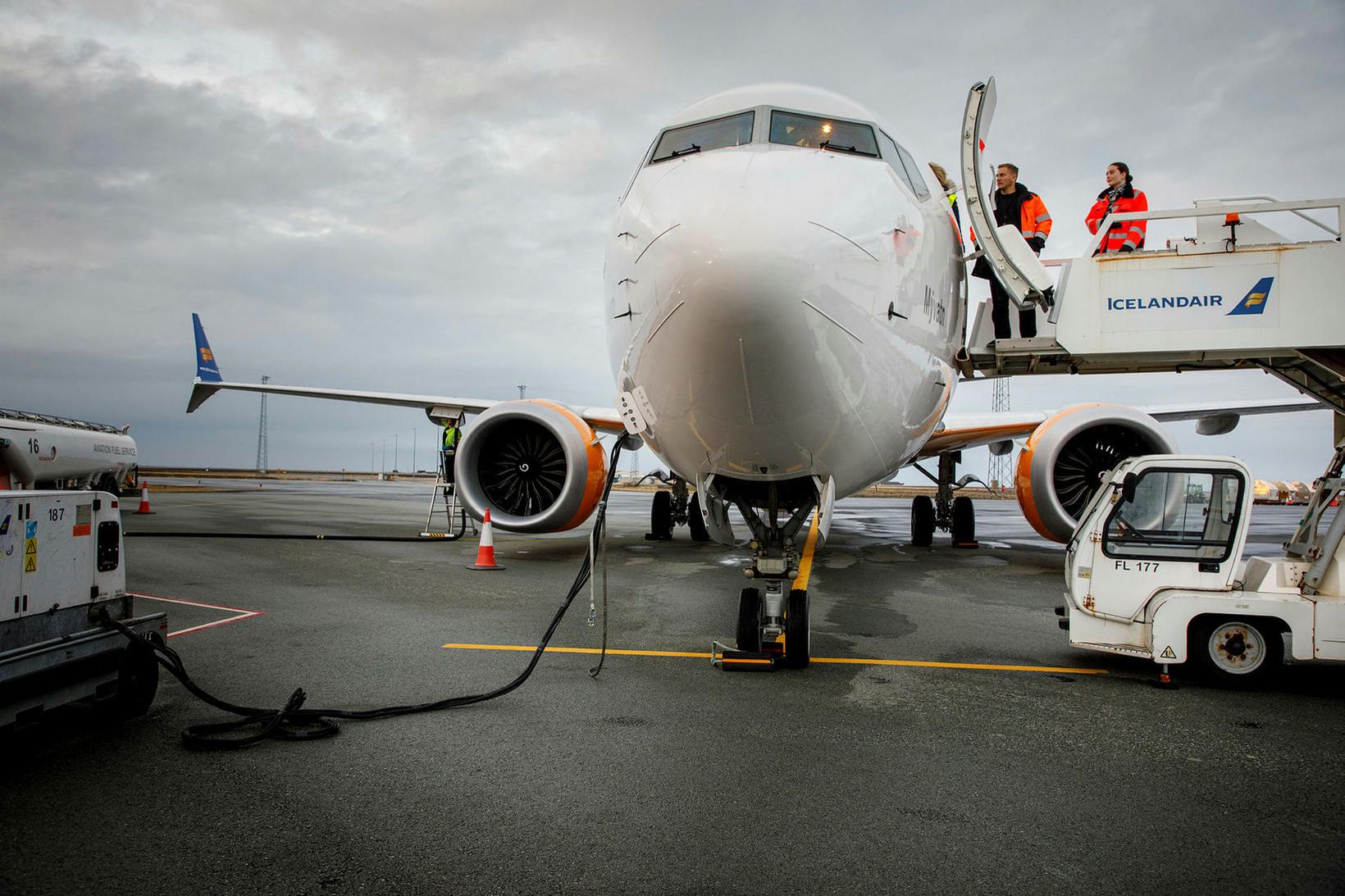 Icelanda­ir var með sex 737 MAX-þotur í um­ferð hjá sér …
