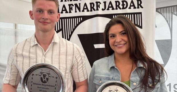 Jóhannes Berg Andrason og Telma Medos.