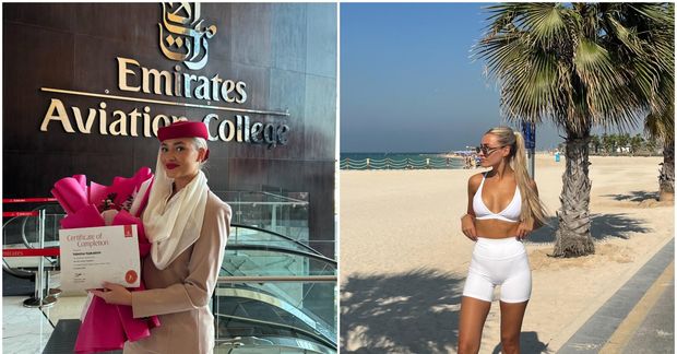 Valentína Björk Hauksdóttir flutti til Dubai til að starfa sem flugfreyja hjá Emirates.