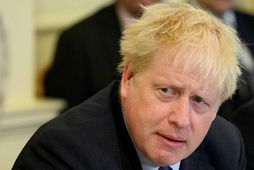 Forsætisráðherra Bretlands, Boris Johnson, á fundi í dag með ríkisstjórn sinni í Downing stræti tíu …