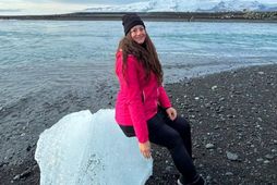 Francesca virðist þó hafa fundið einn ísmola til að tylla sér á fyrir myndatöku.