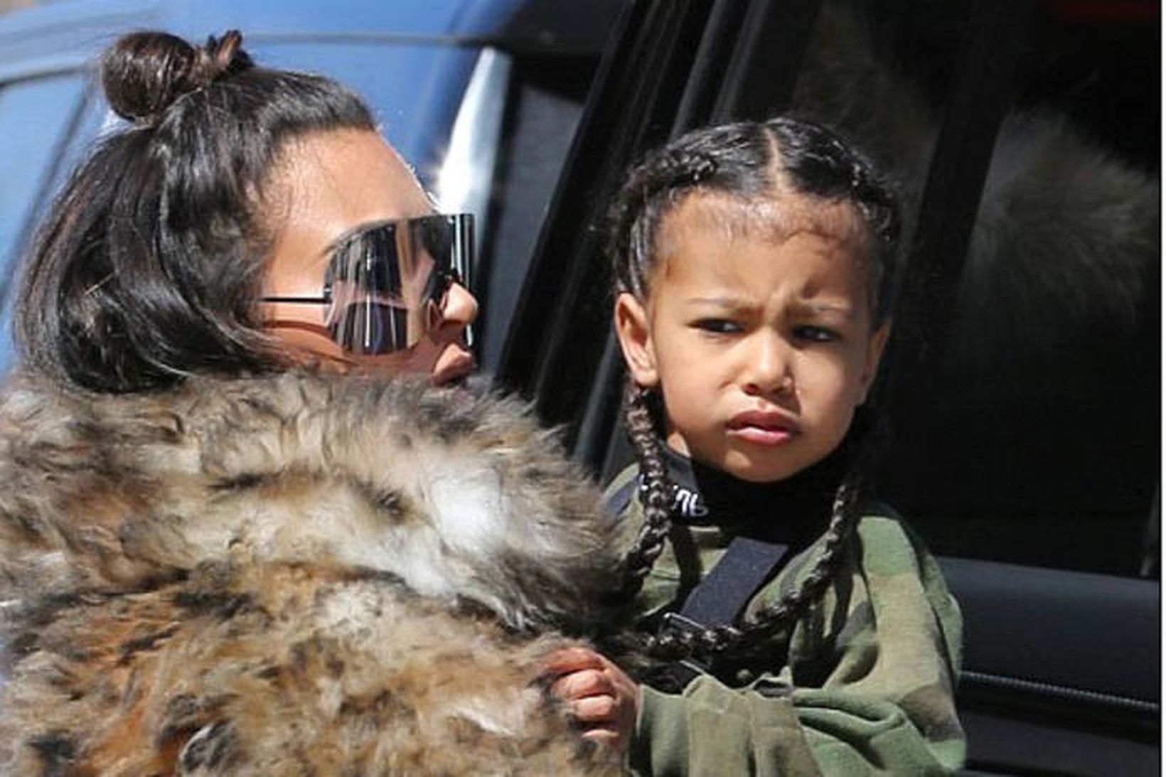 Kim Kardashian West og dóttir hennar, North West.