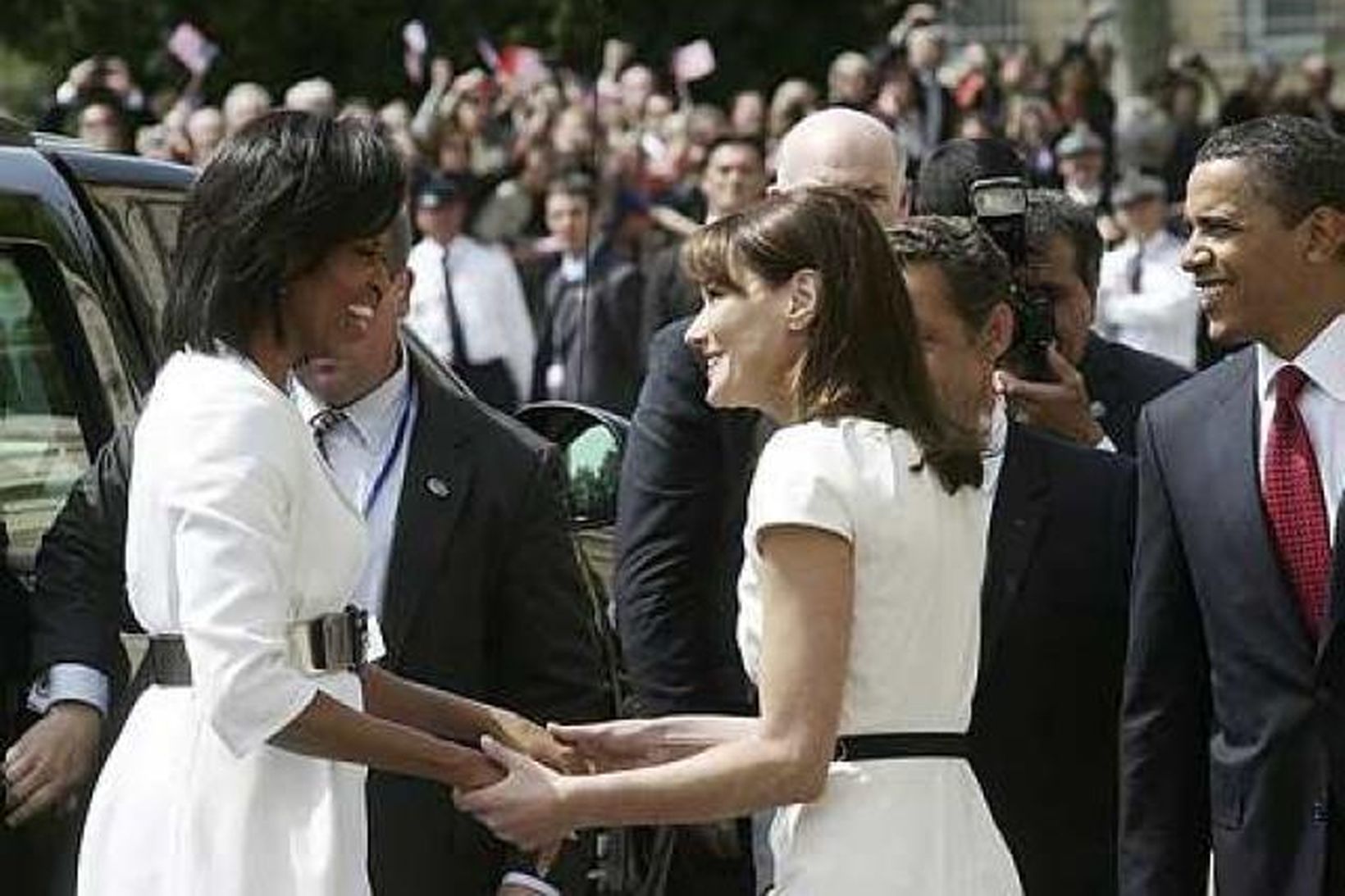 Þeim Michelle Obama og Cörlu Bruni-Sarkozy er orðið vel til …