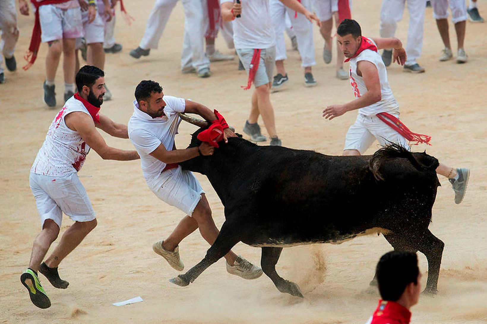 Nautahlaupið í Pamplona árið 2019.