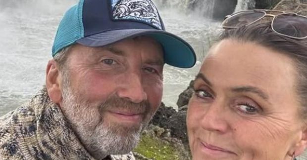 Gunnar Gylfason og Steinunn Ólína Þorsteinsdóttir skelltu í mynd við Goðafoss.