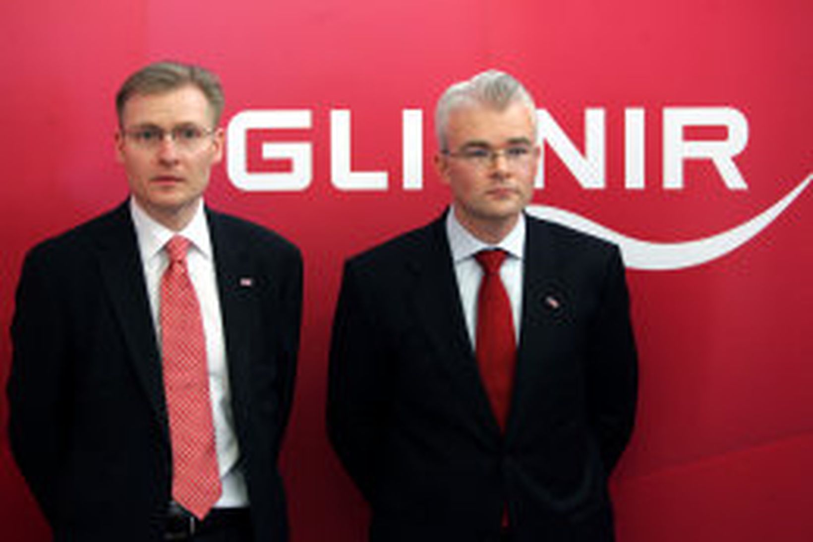 Bjarni Ármannsson, fráfarandi forstjóri Glitnis, og Lárus Welding, nýr forstjóri.