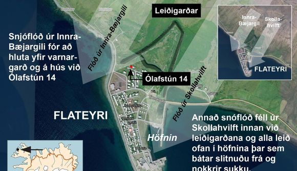 Mælingar hafnar á snjóflóðunum á Flateyri