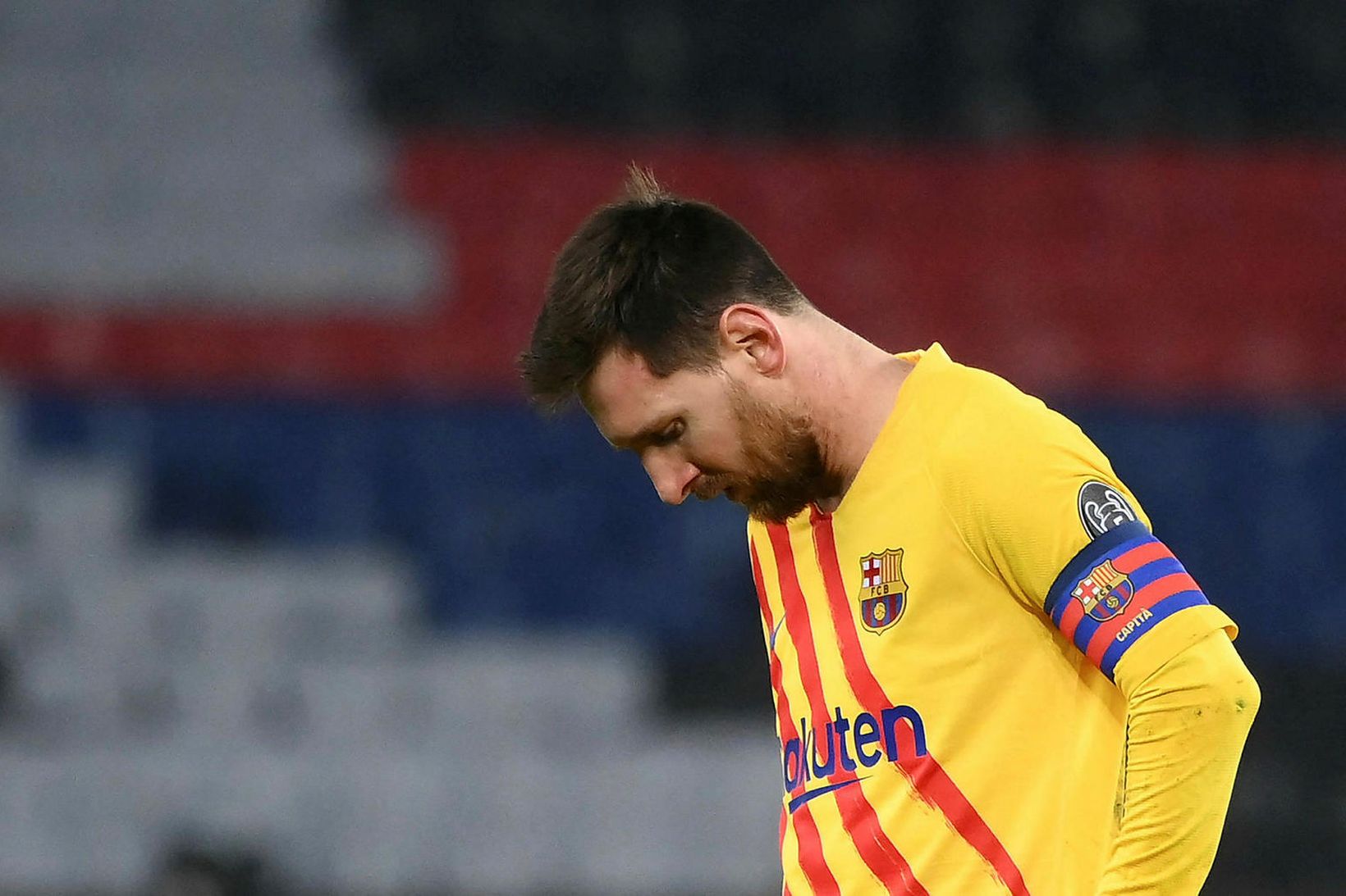 Lionel Messi var niðurlútur í kvöld.