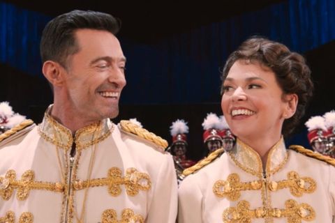 Hugh Jackman og Sutton Foster fóru með hlutverk í söngleiknum The Music Man á Broadway.