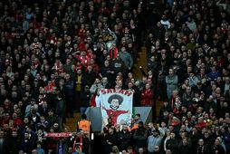 Frá leik á Anfield, heimavelli Liverpool.