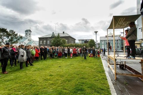The gathering will take place at Austurvöllur, in front of the Icelandic parliament.