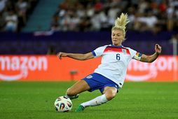 Leah Williamson er fyrirliði enska landsliðsins.