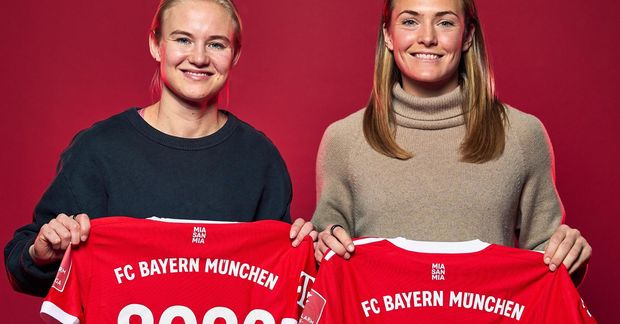 Unnusturnar Pernille Harder og Magdalena Eriksson leika báðar með Bayern München.