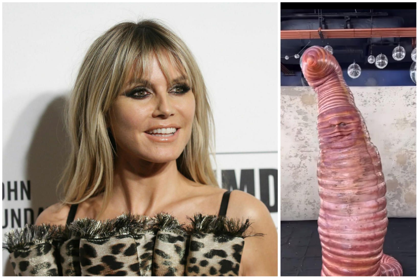 Heidi Klum var ánamaðkur á hrekkjavökunni.