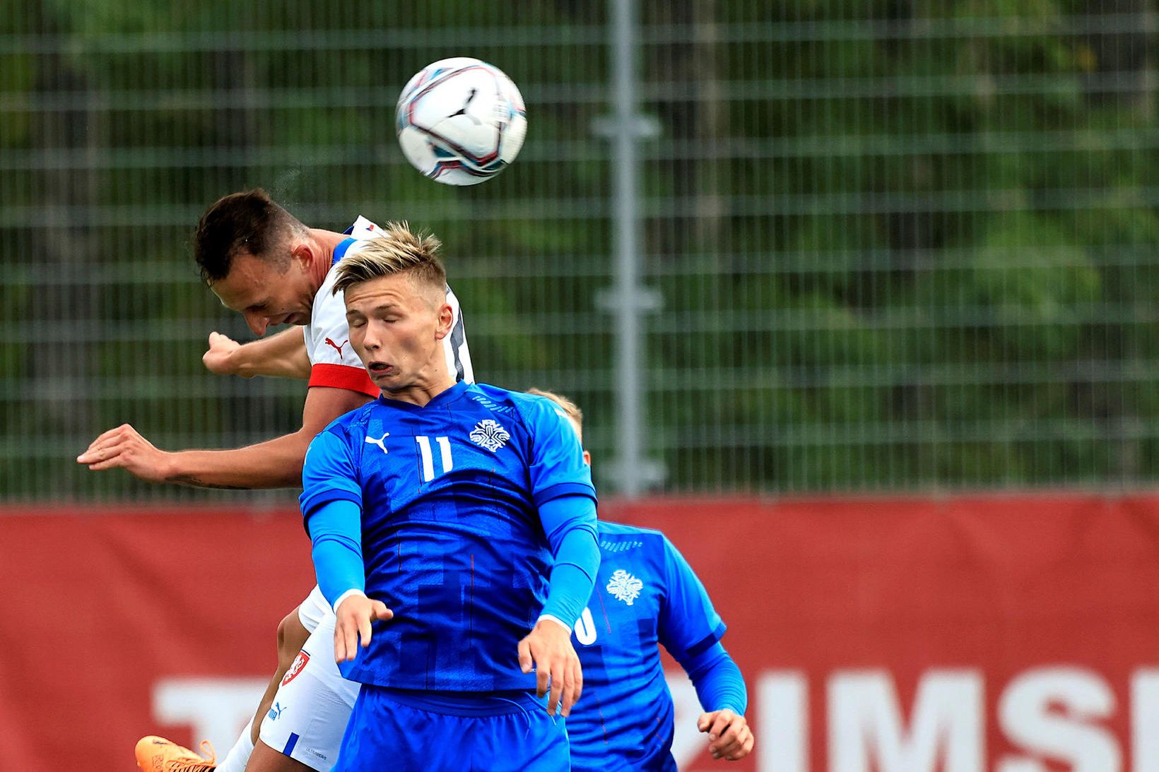 Bjarki Steinn Bjarkason í leik með U21-árs landsliðinu á síðasta …