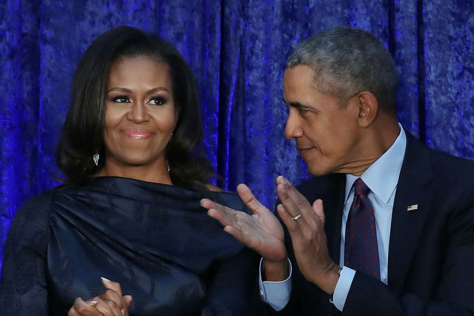 Fyrrverandi forsetahjón Bandaríkjanna, Michelle og Barack Obama.