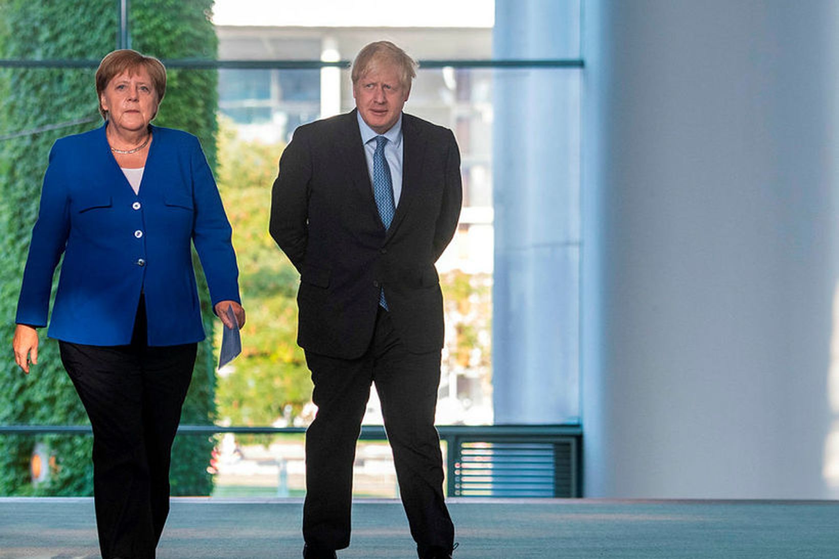 Angela Merkel, kanslari Þýskalands, og Boris Johnson, forsætisráðherra Bretlands.