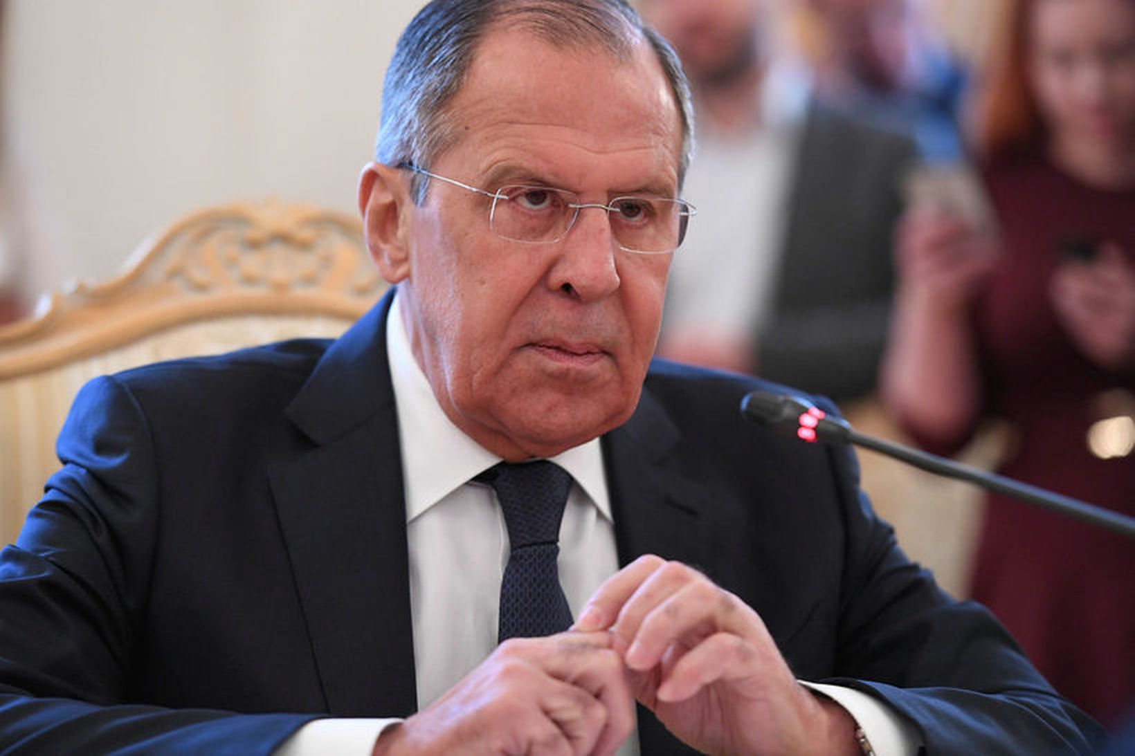 Rússneski utanríkisráðherrann Sergei Lavrov segir ásakanir Theresu May brjálæðislegar.