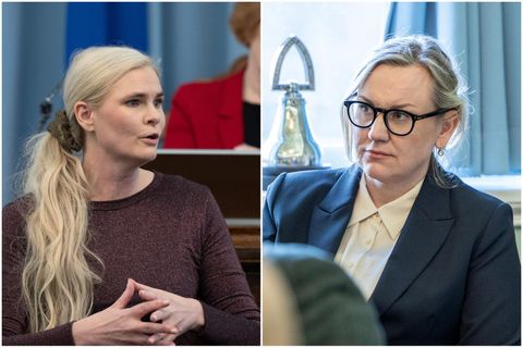Hildur Sverrisdóttir, þingflokksformaður Sjálfstæðisflokksins, og Þorbjörg Sigríður Gunnlaugsdóttir dómsmálaráðherra.