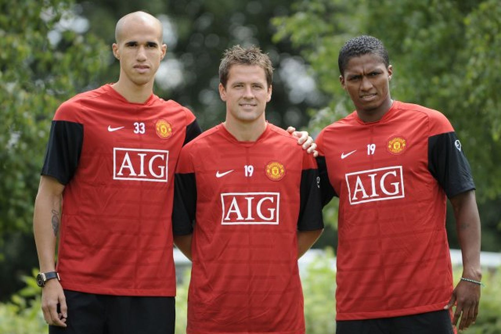 Nýju leikmenn Manchester United, Gabriel Obertan, Michael Owen og Antonio …