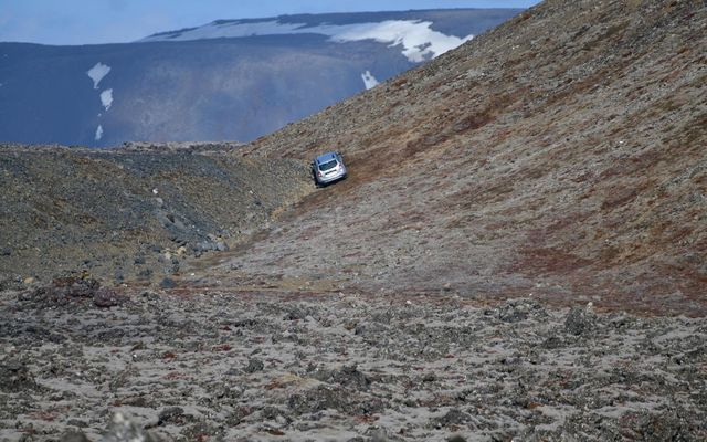 The Dacia Duster car is no longer in the lava field like it is here …