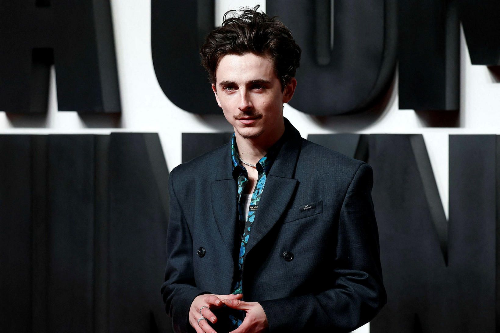 Timothée Chalamet á rauða dreglinum í Lundúnum í vikunni.