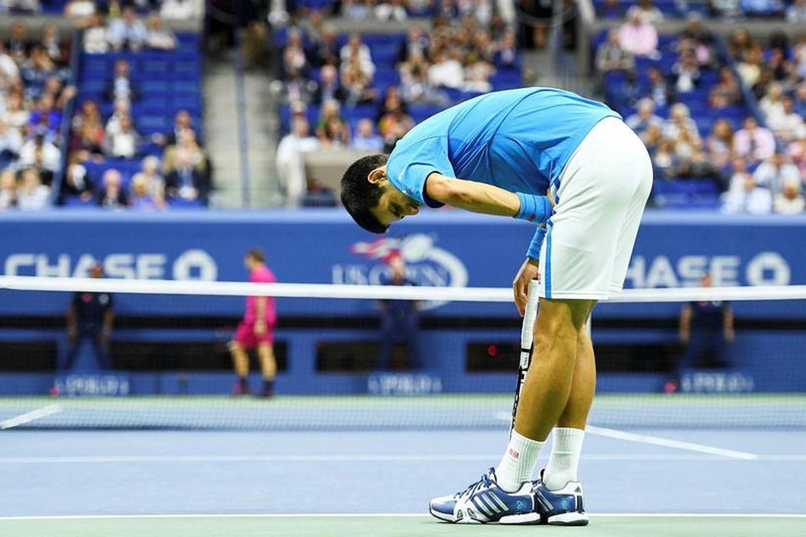 Novak Djokovic í úrslitaleik opna bandaríska meistaramótsins gegn Stan Wawrinka …