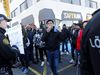 Asylum seekers protest at the Immigration Office premises in Hafnarfjörður. Photo from mbl.is's photo archives.