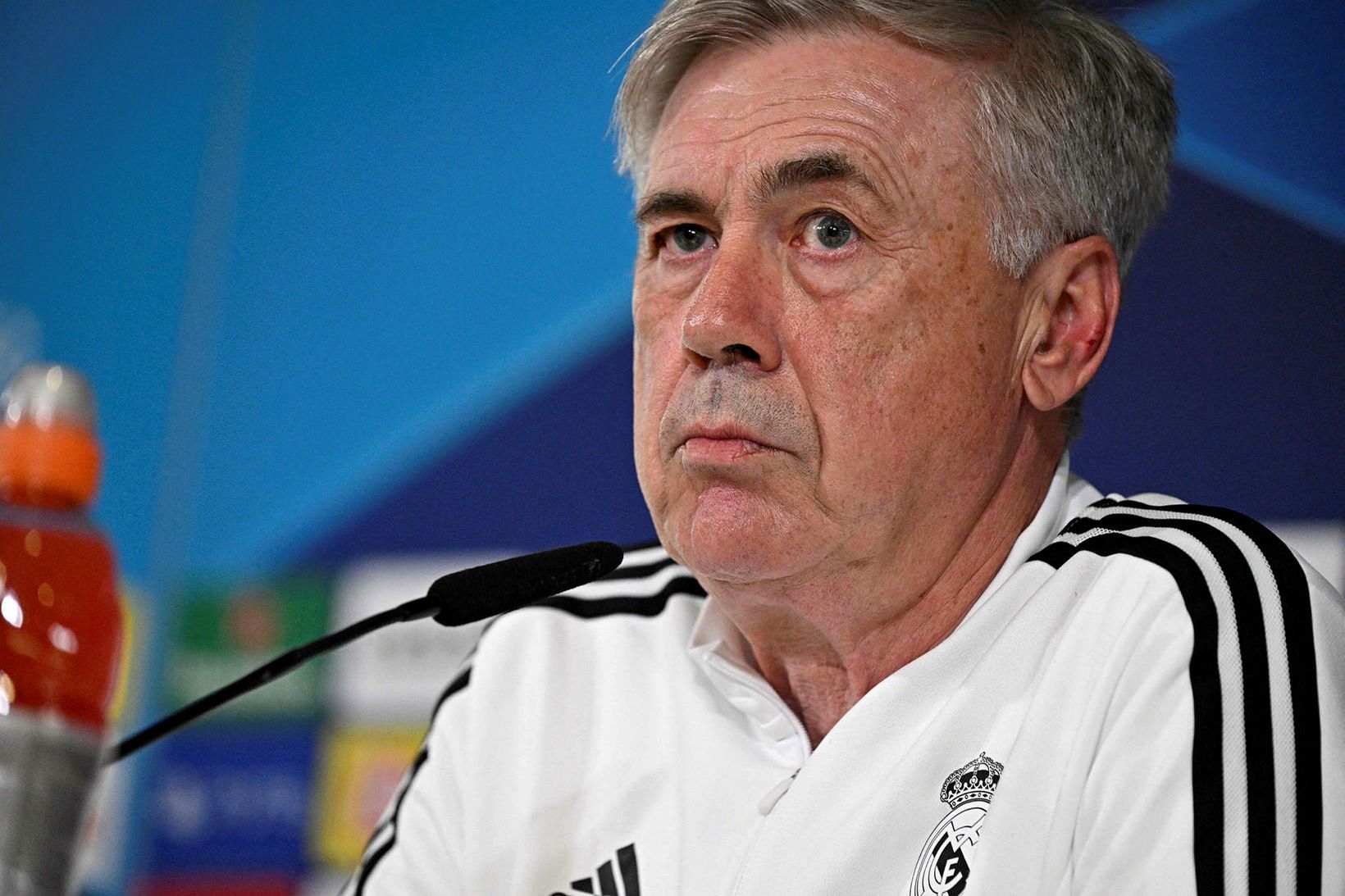 Carlo Ancelotti á blaðamannafundi í gær.