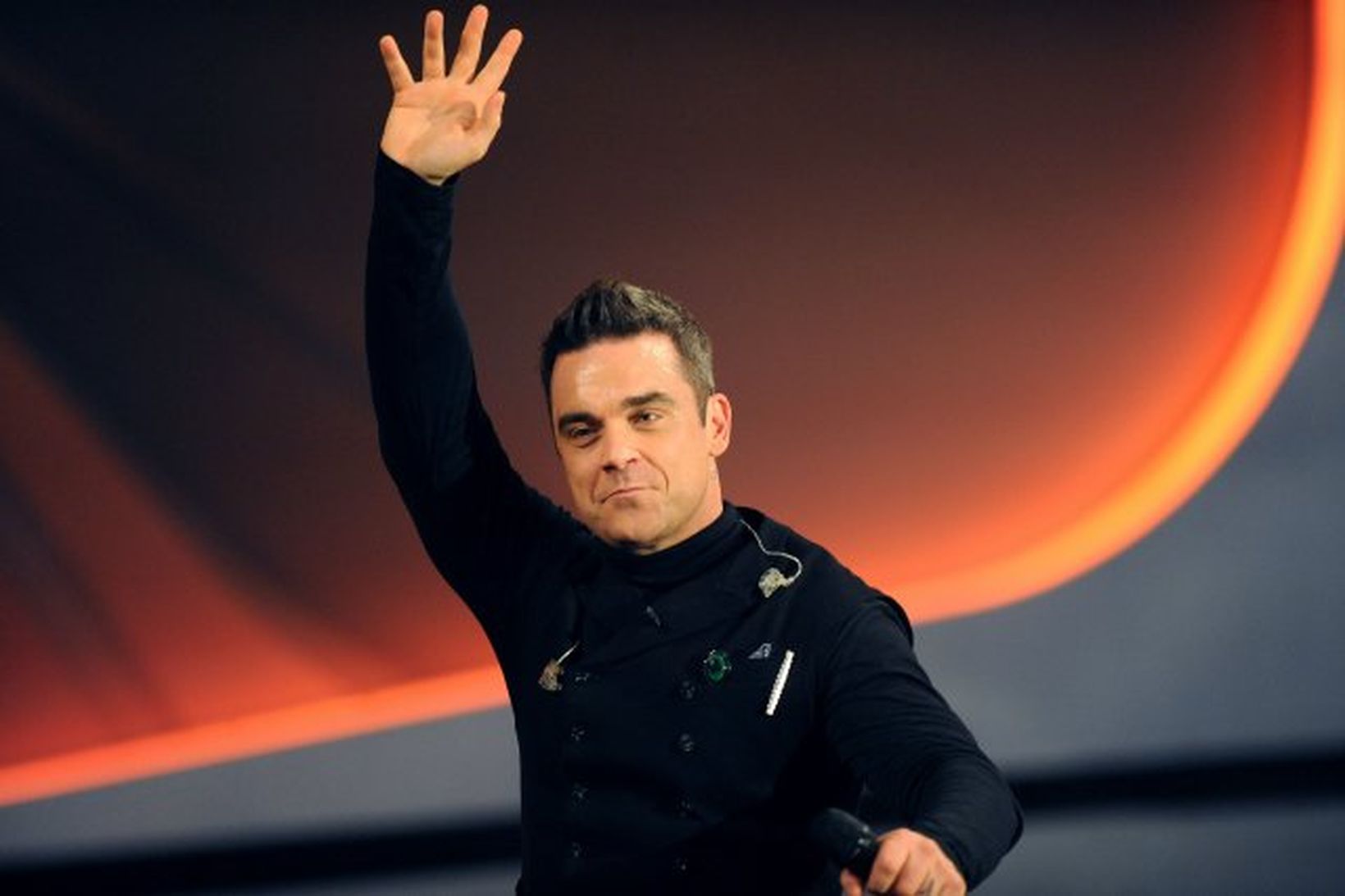 Robbie Williams var heima í 3 ár.