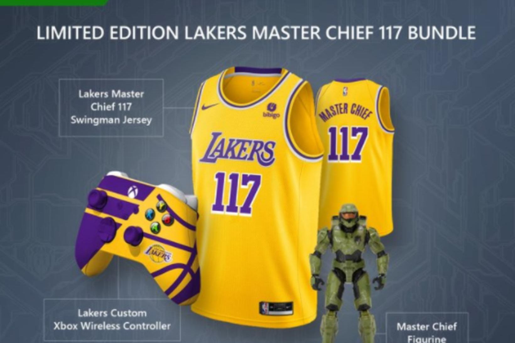 Körfuknattleiksliðið LA Lakers selja sérstakan Halo Infinite varning.