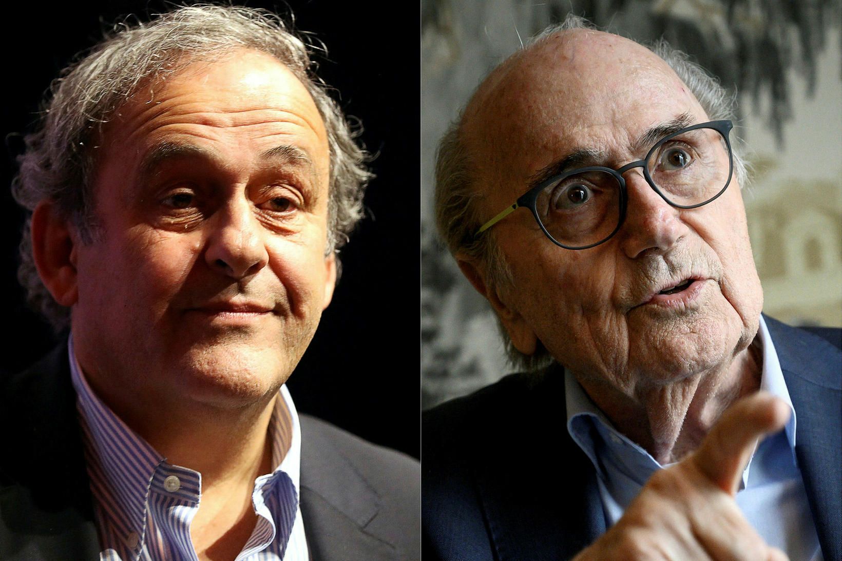 Michel Platini og Sepp Blatter.