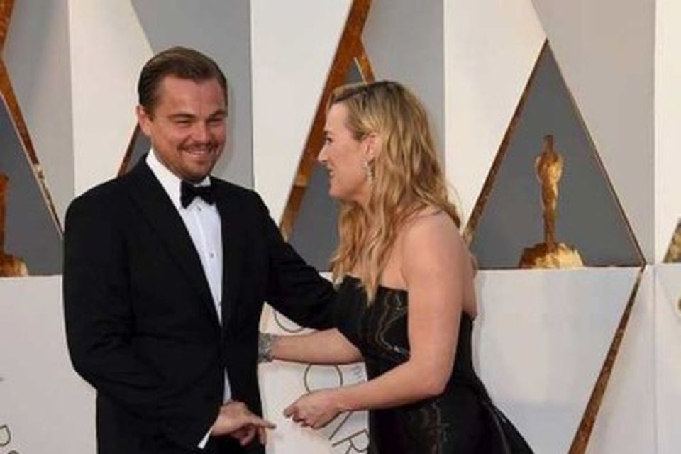 Leonardo DiCaprio og Kate Winslet á rauða dreglinum.