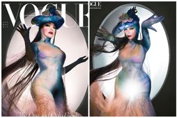 Björk is stunning on the cover in this iconic dress by Galliano.