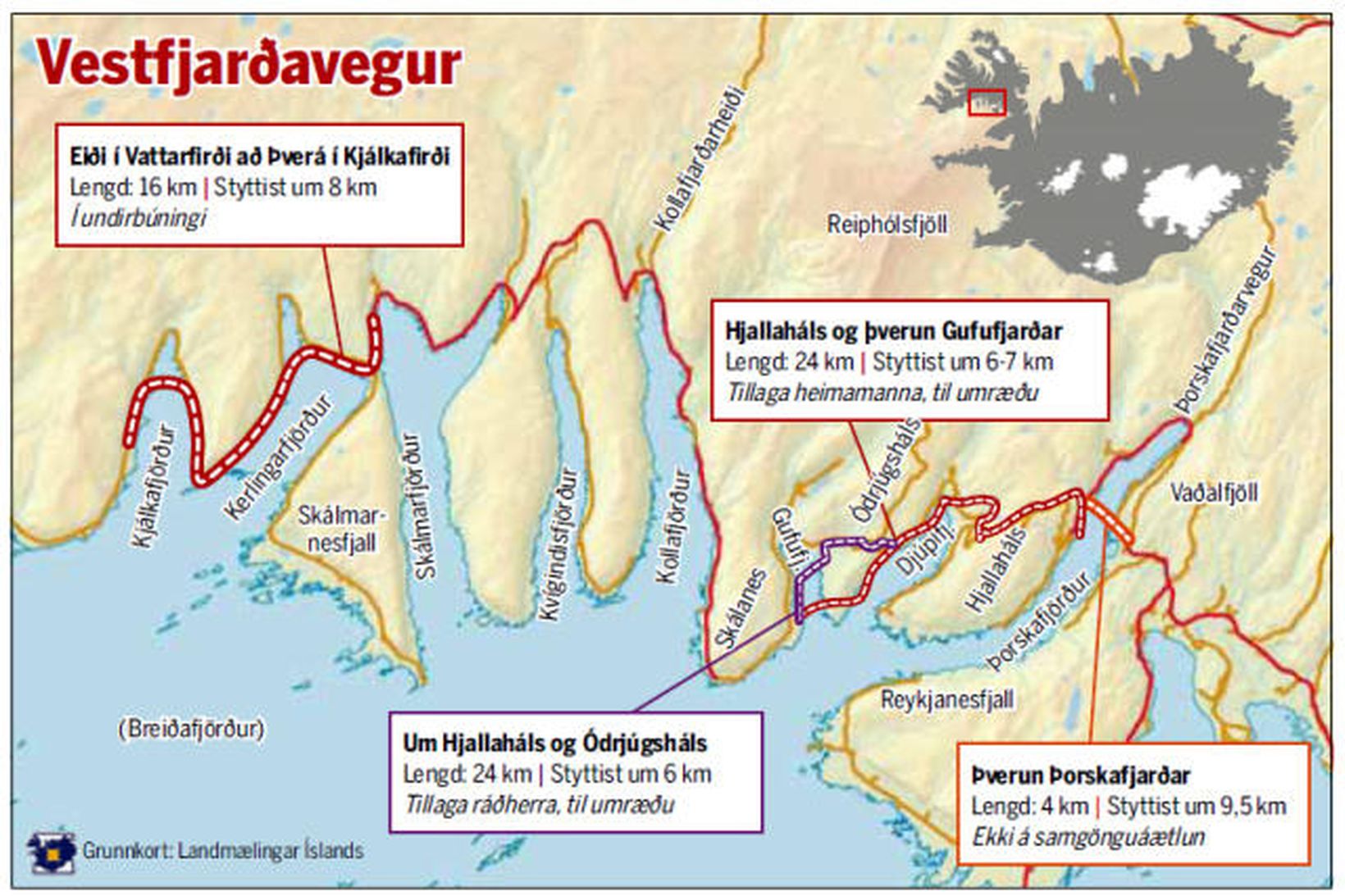 Vestfjarðavegur.