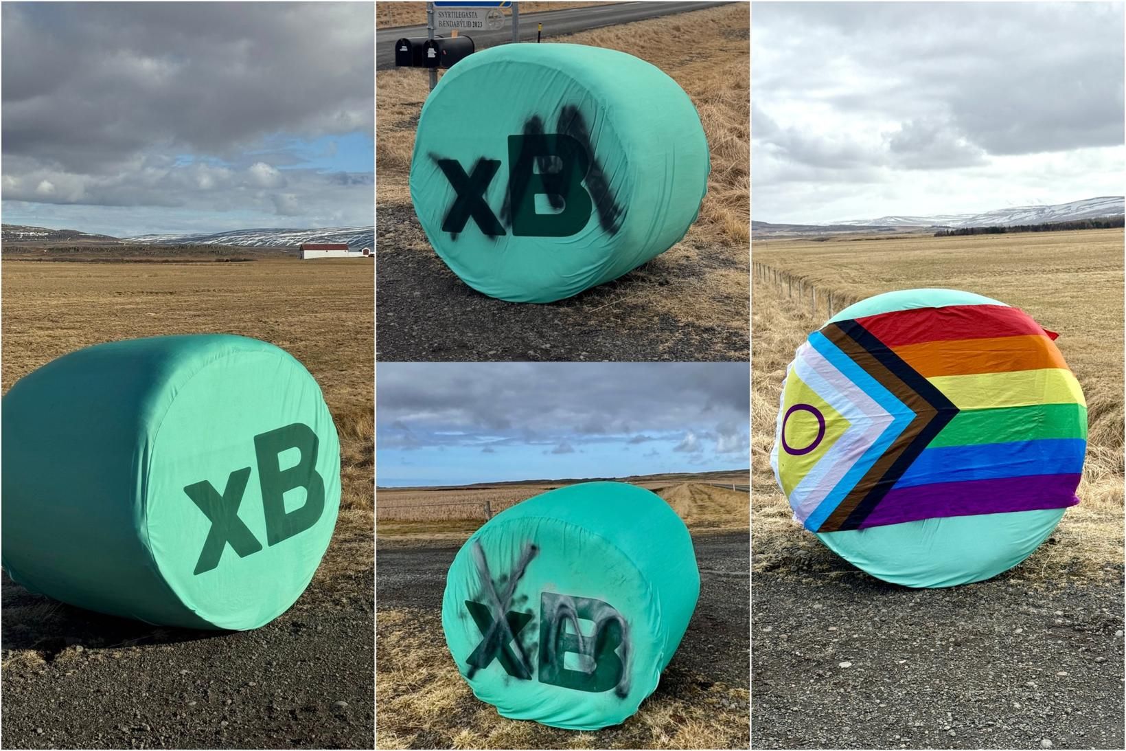 Svaraði skemmdarvörgum með regnbogafána