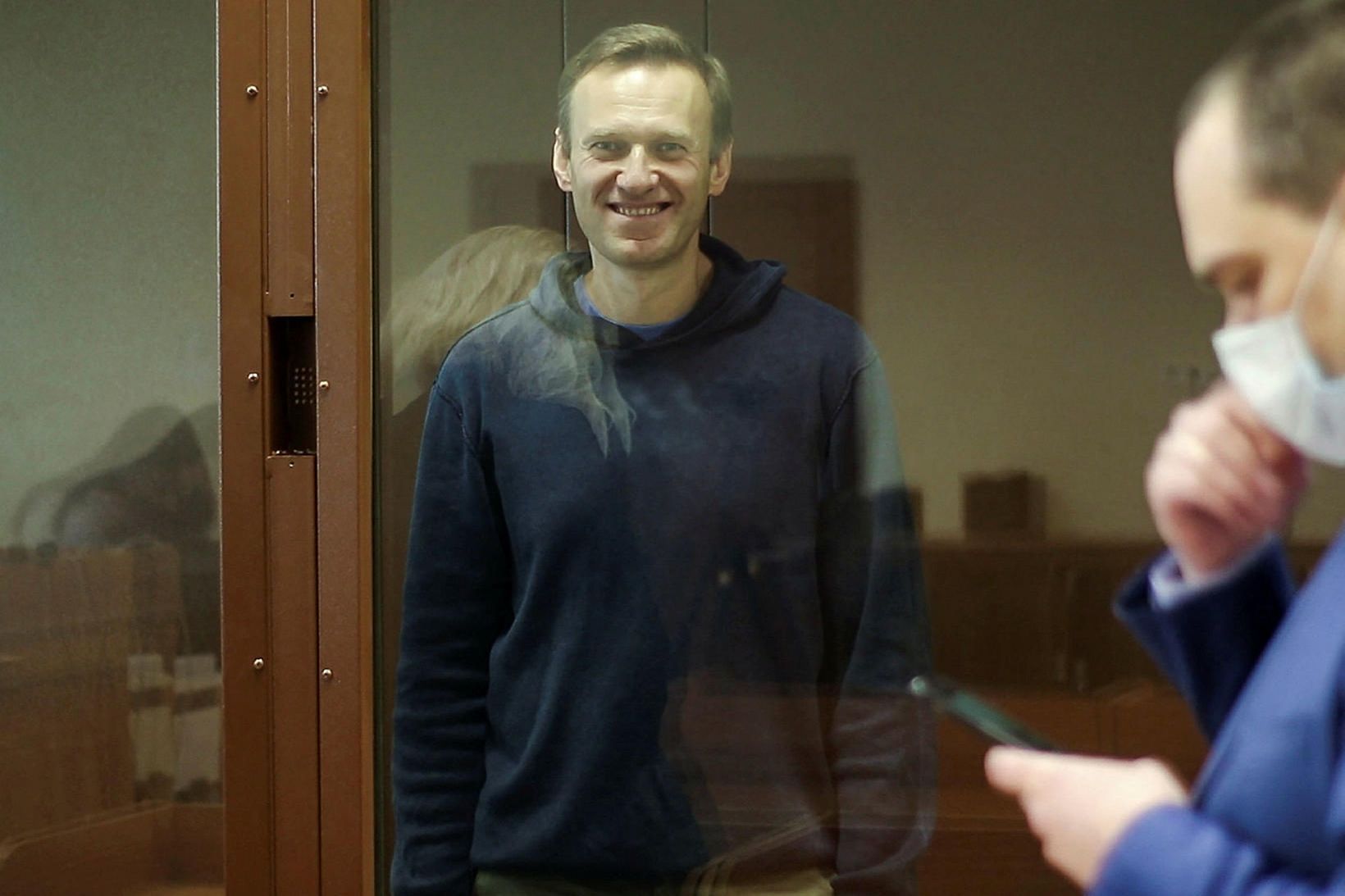 Alexei Navalní í dómsal.