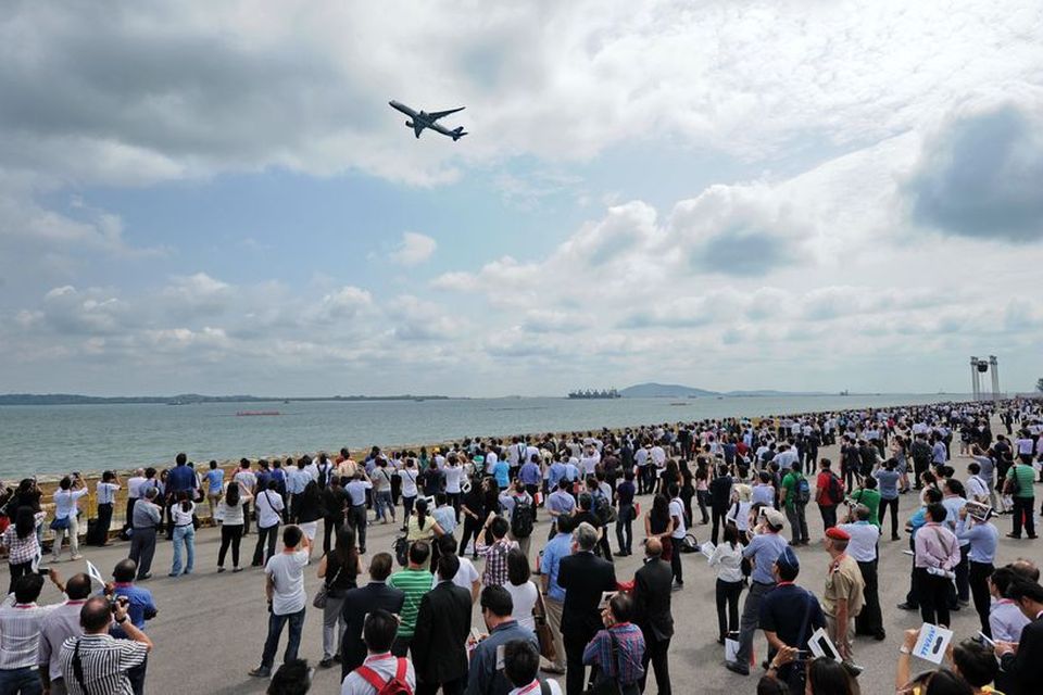 A350 XWB á flugsýningunni í Singapúr.