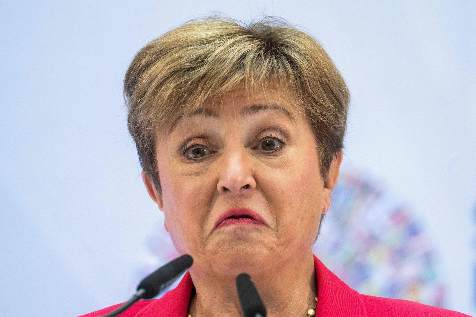 Kristalina Georgieva, framkvæmdastjóri Alþjóðagjaldeyrissjóðsins, telur alheimskreppu ekki vera inni í …