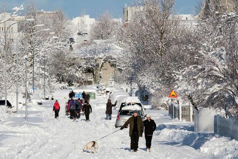 Snow depth in Reykjavik was the most since the 1950's for the month of February.